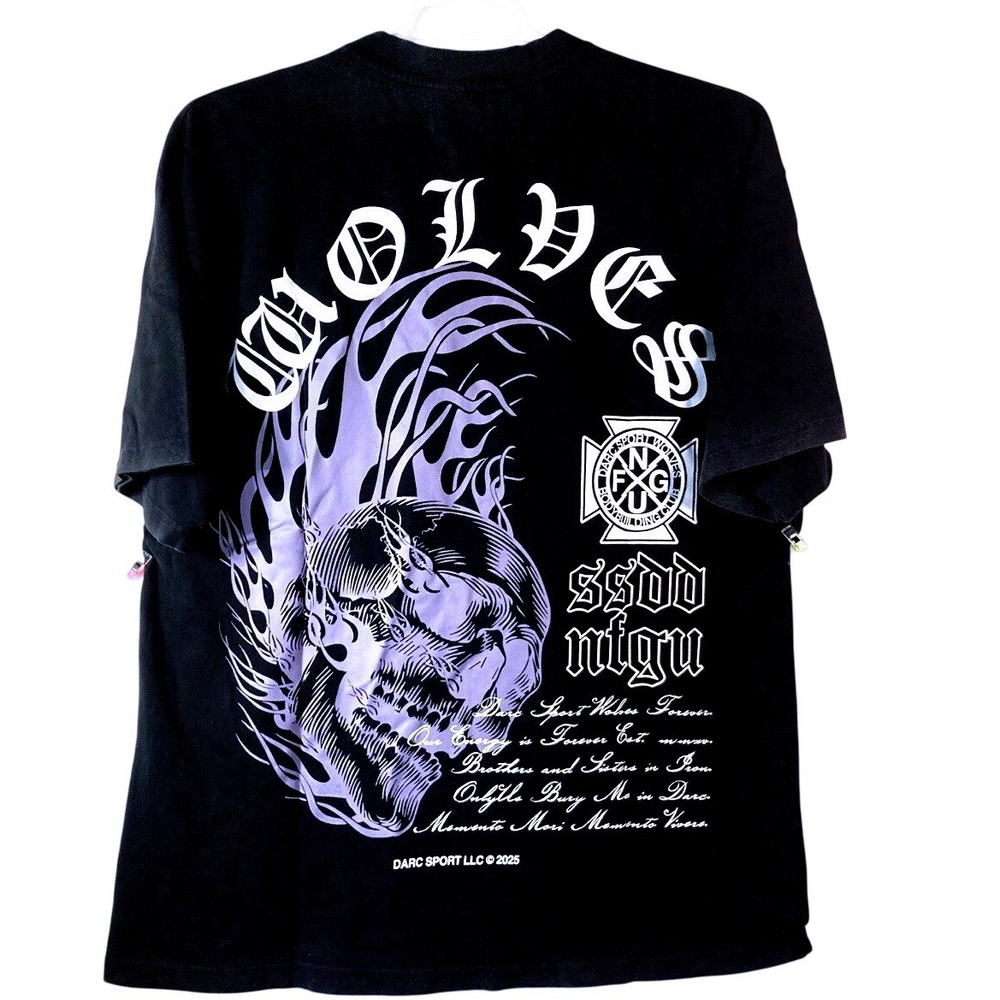 Darc Sport Trust Your Instinct V2 Wolves Skull‎ Flame Tee Black L 100/2000